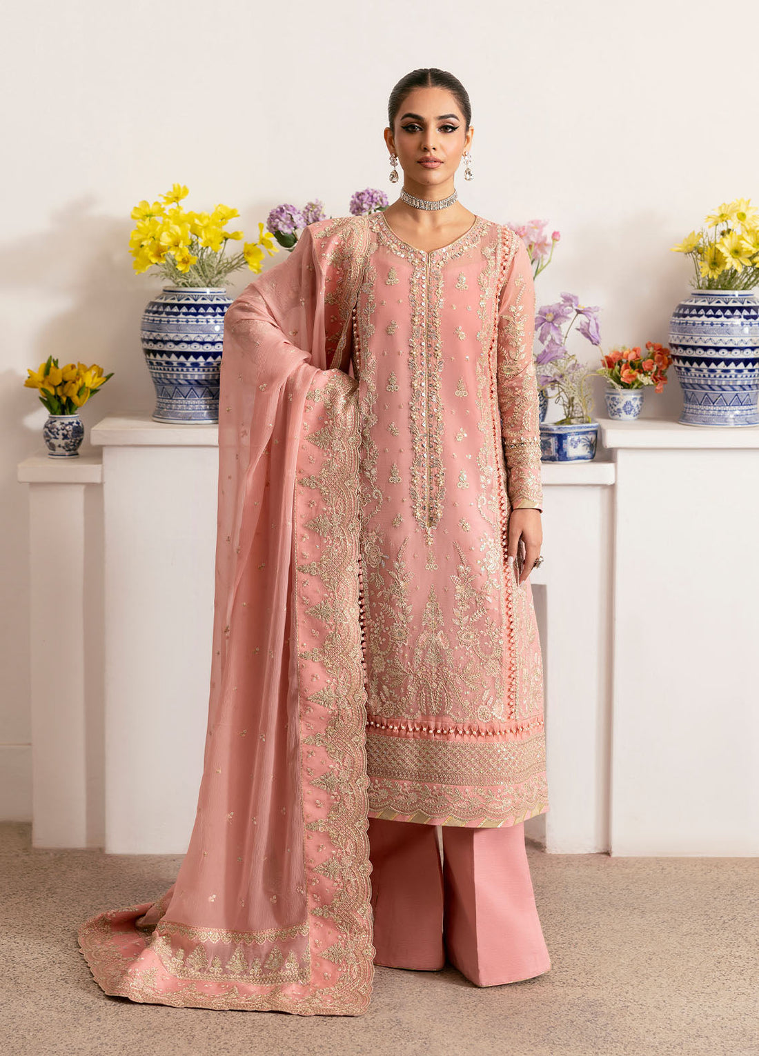 Gulaal | Reverie Embroidered Chiffon | CORALYN - by - Libasekhas UK - Registered Vendor of : Gulaal - 100% Original Designer Dresss