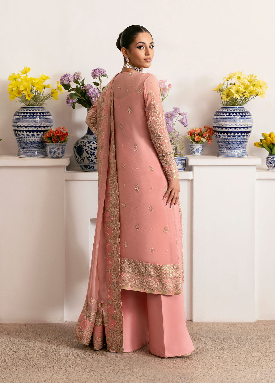 Gulaal | Reverie Embroidered Chiffon | CORALYN - by - Libasekhas UK - Registered Vendor of : Gulaal - 100% Original Designer Dresss