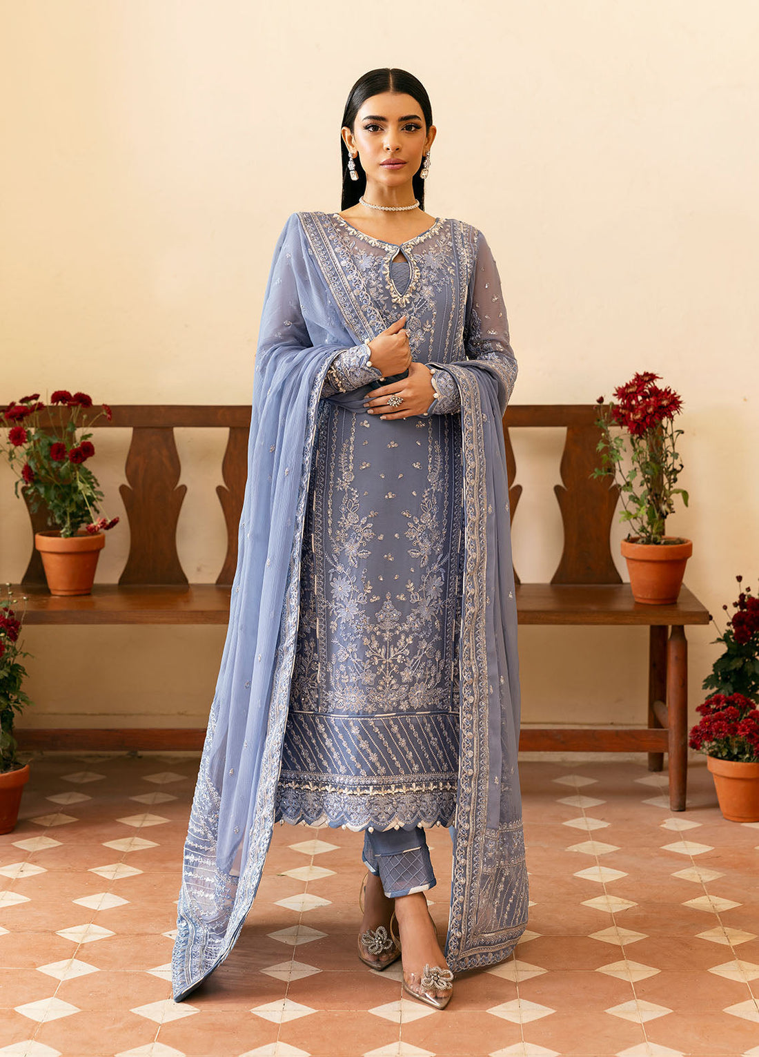 Gulaal | Reverie Embroidered Chiffon | MEHER - by - Libasekhas UK - Registered Vendor of : Gulaal - 100% Original Designer Dresss