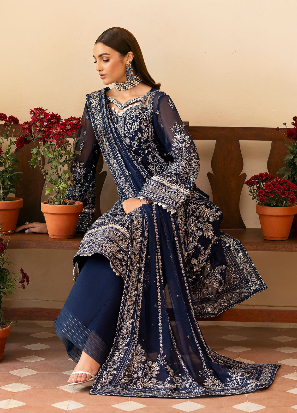 Gulaal | Reverie Embroidered Chiffon | ARISTA - by - Libasekhas UK - Registered Vendor of : Gulaal - 100% Original Designer Dresss