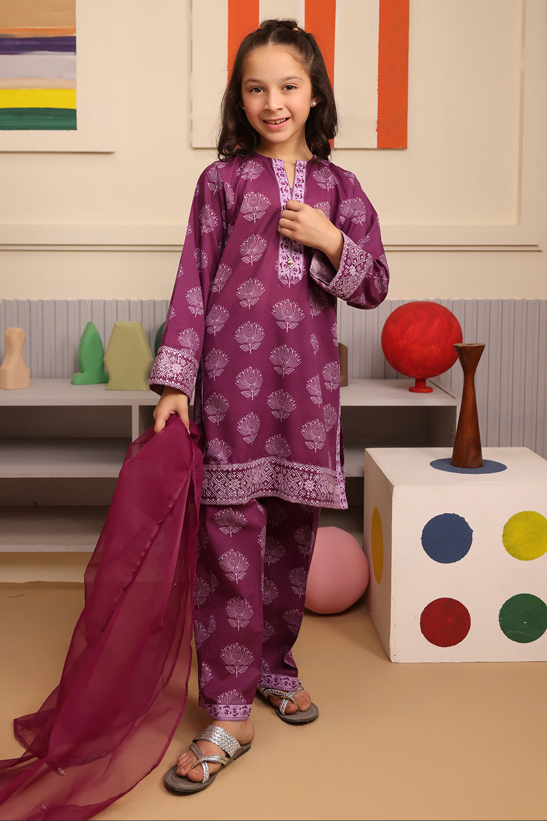 Zellbury Girls | 3 Piece Cambric | Embroidered Kurta Dupatta Trouser - 3664 - by - Libasekhas UK - Registered Vendor of : Zellbury Girls - 100% Original Designer Dresss