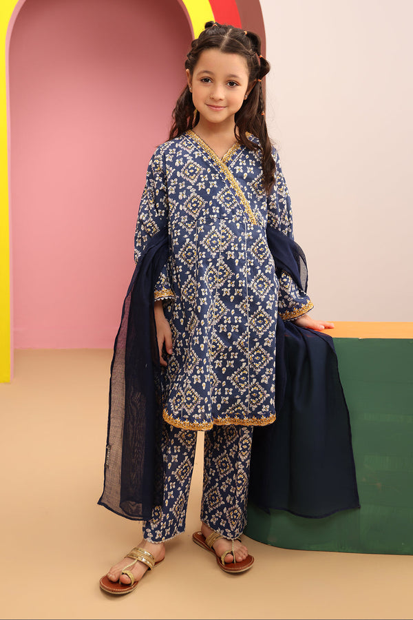 Zellbury Girls | 3 Piece Cambric | Embroidered Kurta Dupatta Trouser - 3821 - by - Libasekhas UK - Registered Vendor of : Zellbury Girls - 100% Original Designer Dresss