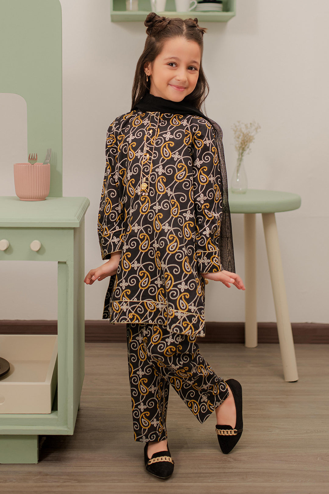 Zellbury Girls | 3 Piece Cambric | Embroidered Kurta Dupatta Trouser - 3823 - by - Libasekhas UK - Registered Vendor of : Zellbury Girls - 100% Original Designer Dresss