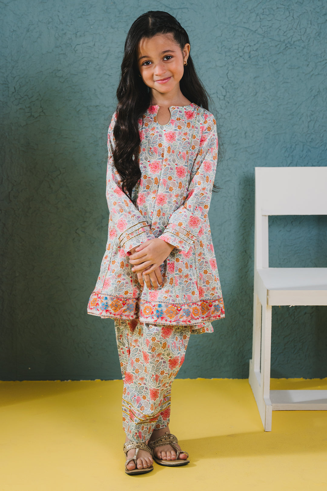 Zellbury Girls | 2 Piece Lawn | Embroidered Kurta Trouser - 2430 - by - Libasekhas UK - Registered Vendor of : Zellbury Girls - 100% Original Designer Dresss