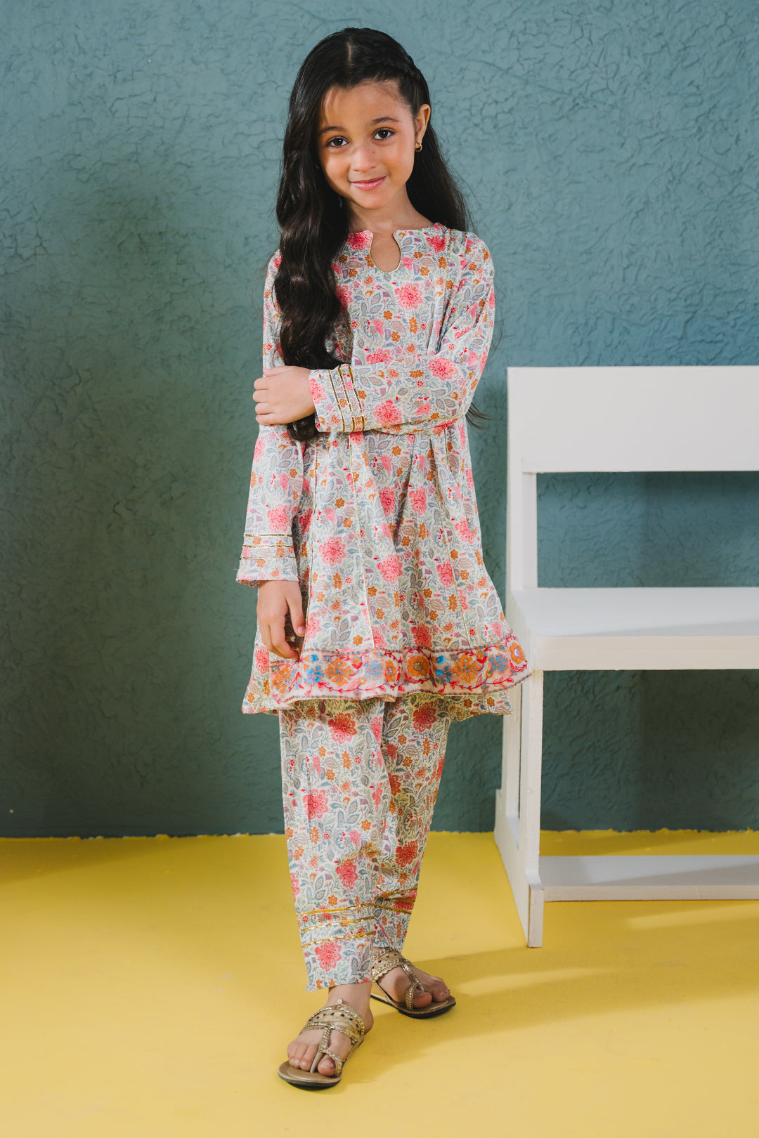 Zellbury Girls | 2 Piece Lawn | Embroidered Kurta Trouser - 2430 - by - Libasekhas UK - Registered Vendor of : Zellbury Girls - 100% Original Designer Dresss