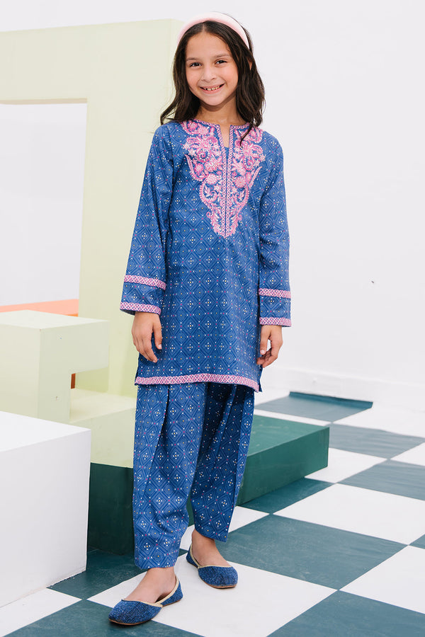 Zellbury Girls | 2 Piece Lawn | Embroidered Kurta Trouser - 2434 - by - Libasekhas UK - Registered Vendor of : Zellbury Girls - 100% Original Designer Dresss
