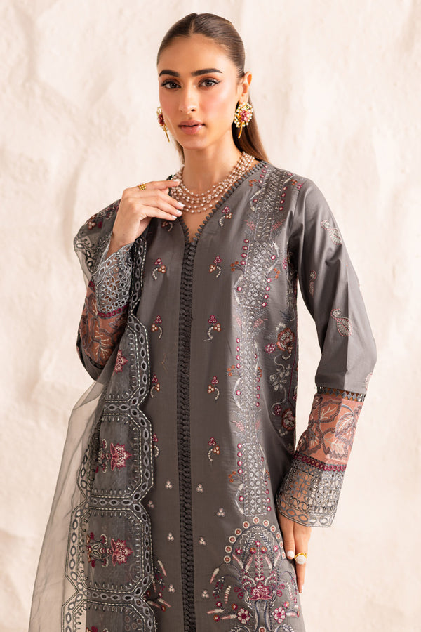 Marjjan | Guzel Lawn | SMC 205-B (Grey) - by Libasekhas UK - Registered Vendor of : Marjjan - 100% Original Designer Dress