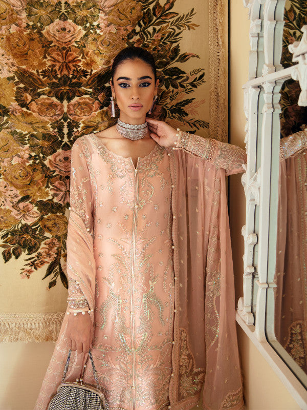 Gulaal | Embroidered Chiffon 23 | ROSALIE GL-EC-23V1-03 - by - Libasekhas UK - Registered Vendor of : Gulaal - 100% Original Designer Dresss