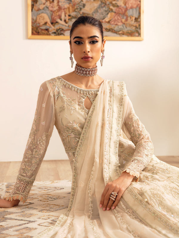 Gulaal | Embroidered Chiffon 23 | ROYALE GL-EC-23V1-01 - by - Libasekhas UK - Registered Vendor of : Gulaal - 100% Original Designer Dresss