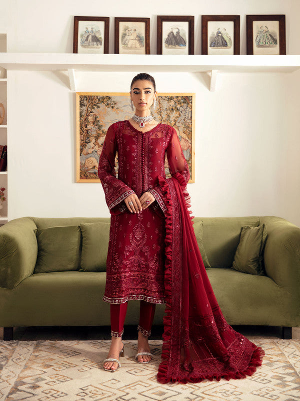 Gulaal | Embroidered Chiffon 23 | RUBY GL-EC-23V1-02 - by - Libasekhas UK - Registered Vendor of : Gulaal - 100% Original Designer Dresss