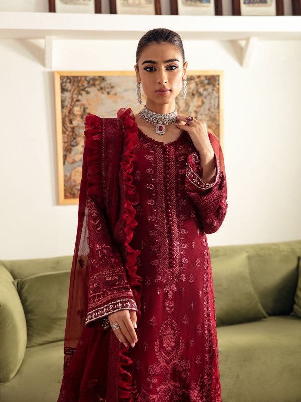 Gulaal | Embroidered Chiffon 23 | RUBY GL-EC-23V1-02 - by - Libasekhas UK - Registered Vendor of : Gulaal - 100% Original Designer Dresss