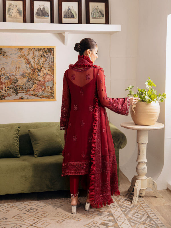 Gulaal | Embroidered Chiffon 23 | RUBY GL-EC-23V1-02 - by - Libasekhas UK - Registered Vendor of : Gulaal - 100% Original Designer Dresss