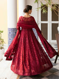 Gulaal | Embroidered Chiffon 23 | GARNET - (GL-EP23V1-09) - by - Libasekhas UK - Registered Vendor of : Gulaal - 100% Original Designer Dresss
