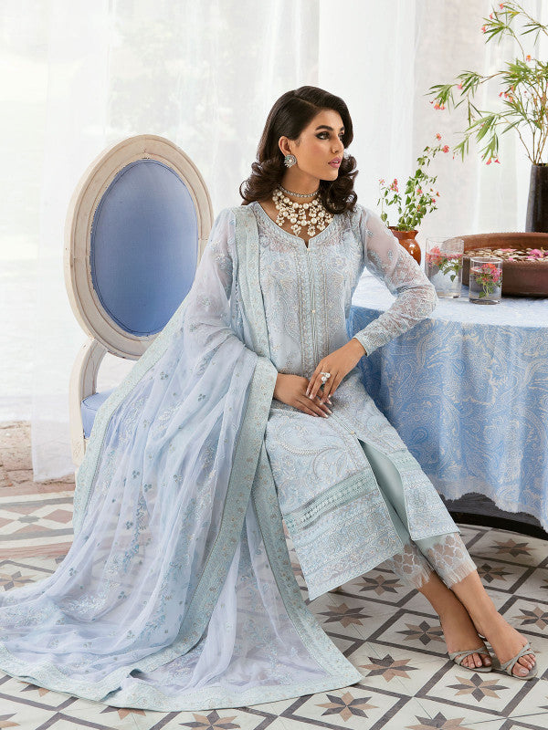 Gulaal | Embroidered Chiffon 23 | Wisteria - by - Libasekhas UK - Registered Vendor of : Gulaal - 100% Original Designer Dresss