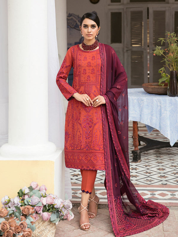 Gulaal | Embroidered Chiffon 23 | Nayaab - by - Libasekhas UK - Registered Vendor of : Red - 100% Original Designer Dresss
