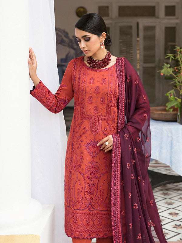 Gulaal | Embroidered Chiffon 23 | Nayaab - by - Libasekhas UK - Registered Vendor of : Red - 100% Original Designer Dresss