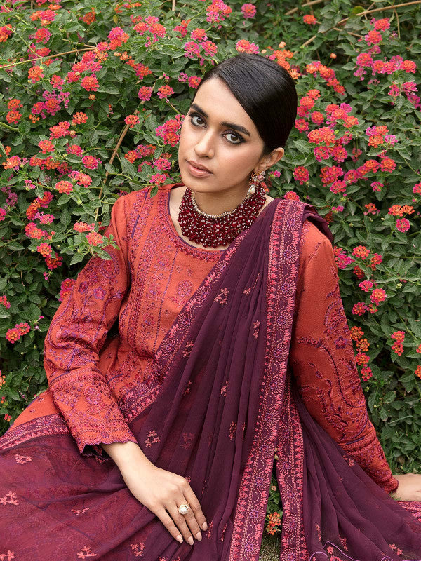 Gulaal | Embroidered Chiffon 23 | Nayaab - by - Libasekhas UK - Registered Vendor of : Red - 100% Original Designer Dresss