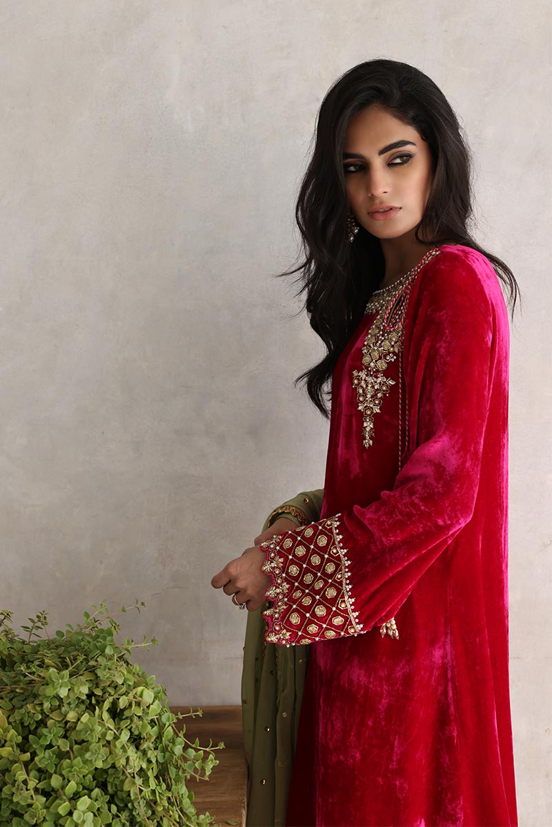 Sana Abbas | Velvet Formals | GULAAL - by - Libasekhas UK - Registered Vendor of : Sana Abbas - 100% Original Designer Dresss