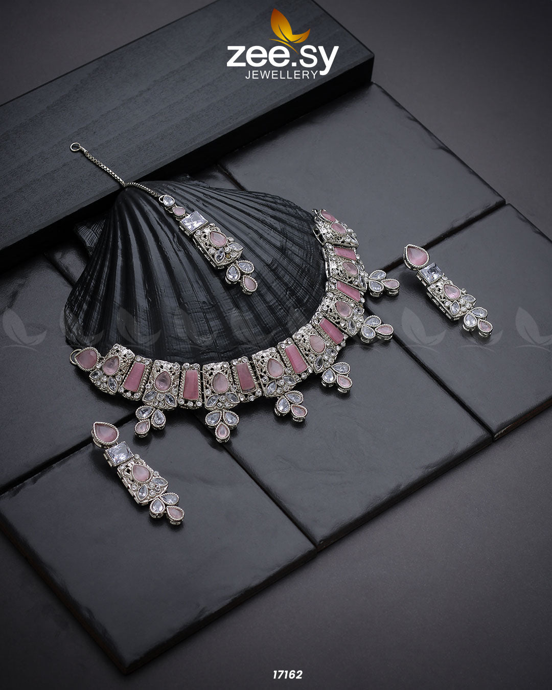 Gemstone Enchantment Necklace - by - Libasekhas UK - Registered Vendor of : Zeesy - 100% Original Designer Dresss