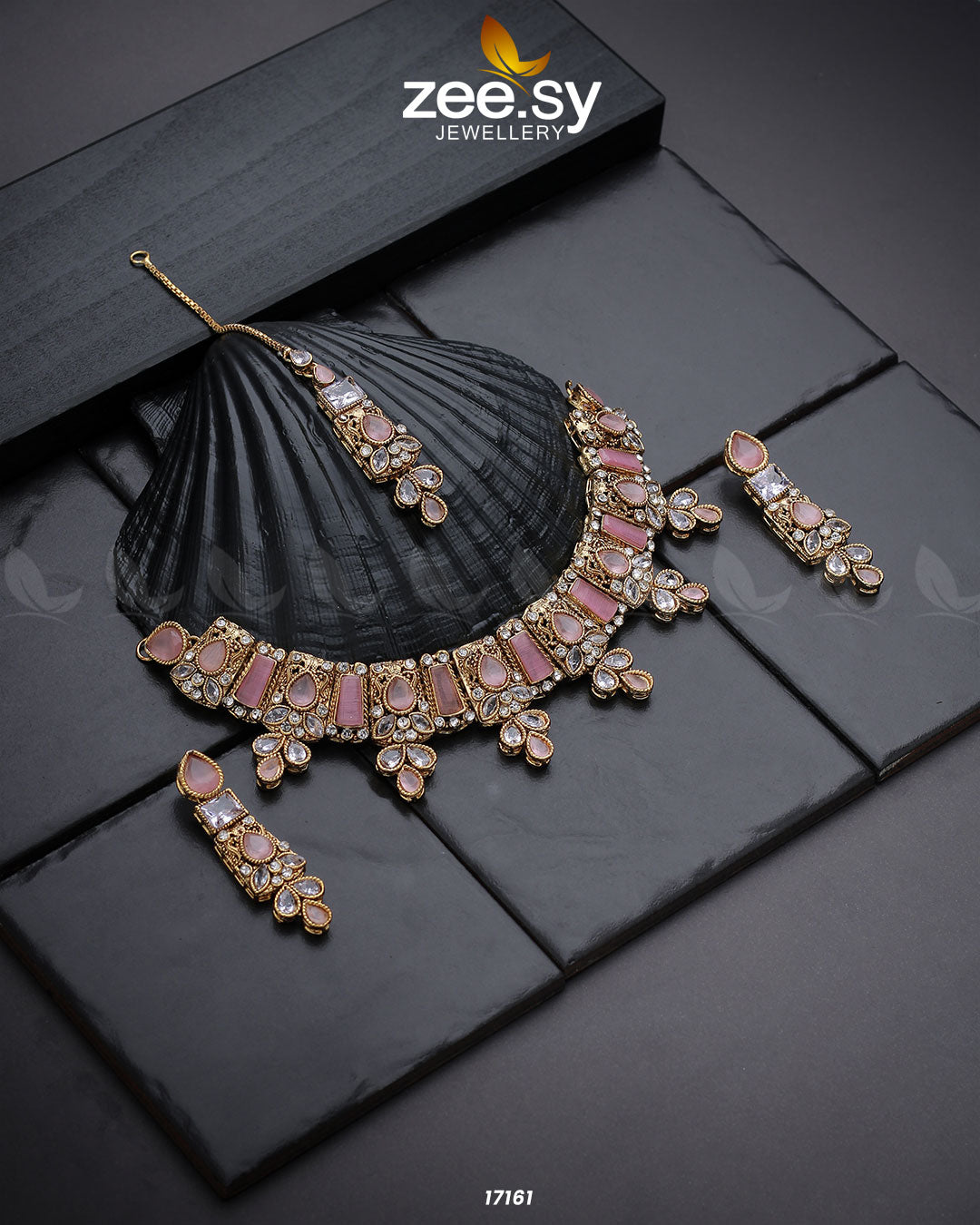 Gemstone Enchantment Necklace - by - Libasekhas UK - Registered Vendor of : Zeesy - 100% Original Designer Dresss