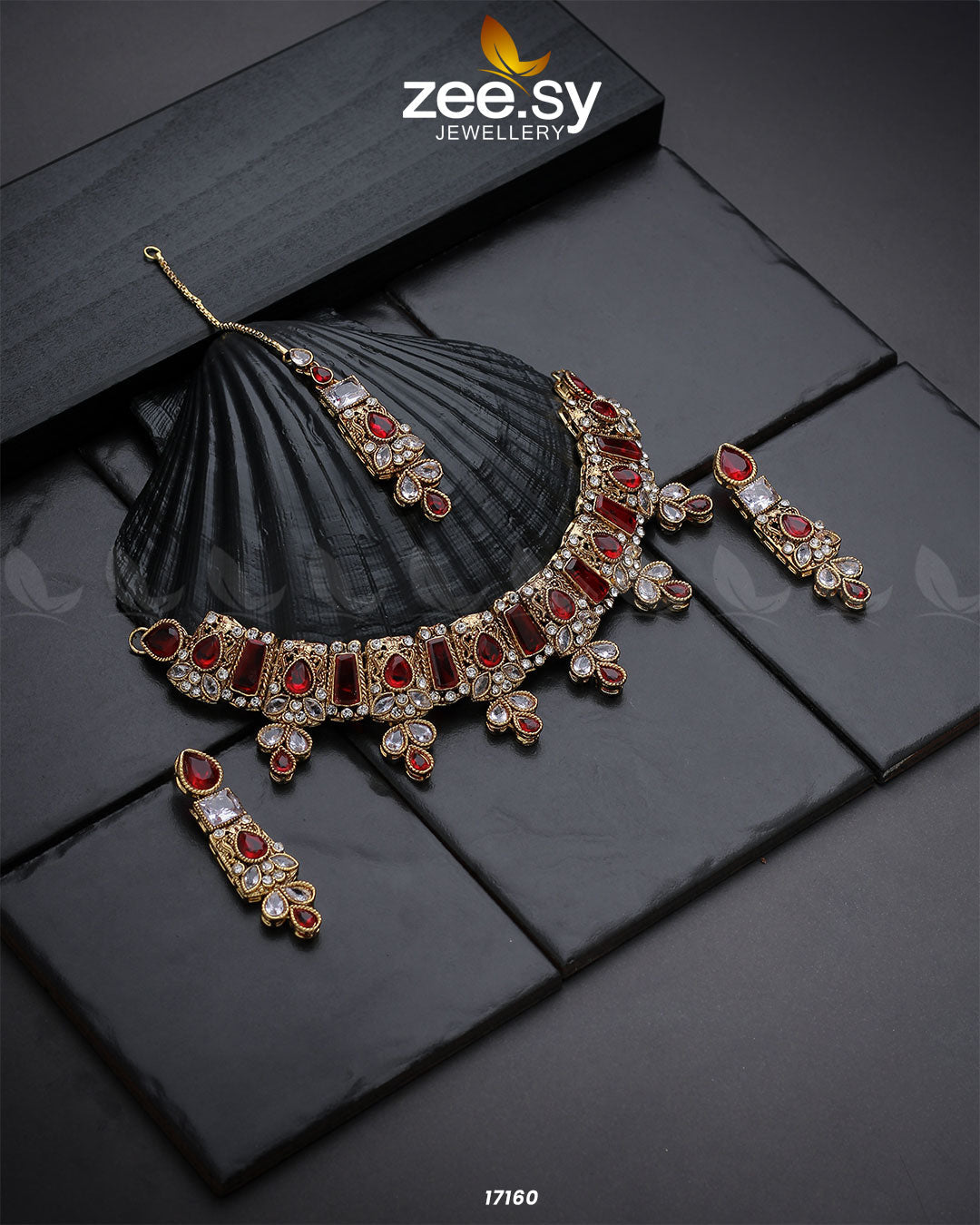 Gemstone Enchantment Necklace - by - Libasekhas UK - Registered Vendor of : Zeesy - 100% Original Designer Dresss