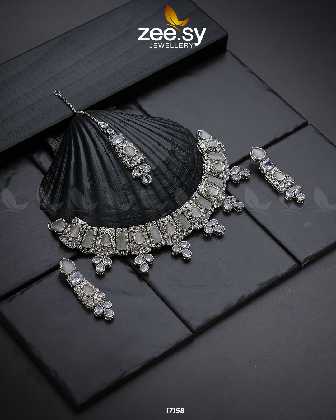 Gemstone Enchantment Necklace - by - Libasekhas UK - Registered Vendor of : Zeesy - 100% Original Designer Dresss