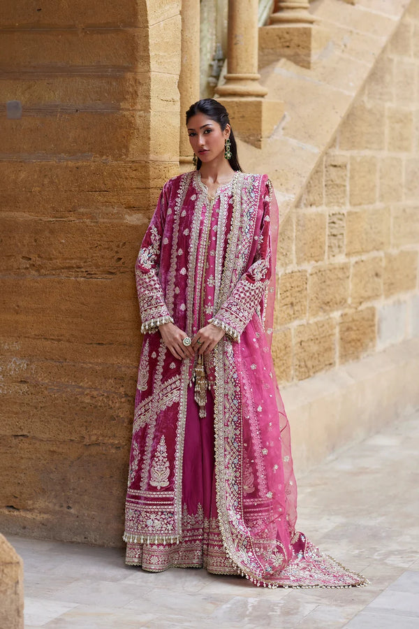 Afrozeh | DASTANGOI '26 | Shocking Pink Gown -Shirt & Sharara-Mehfil