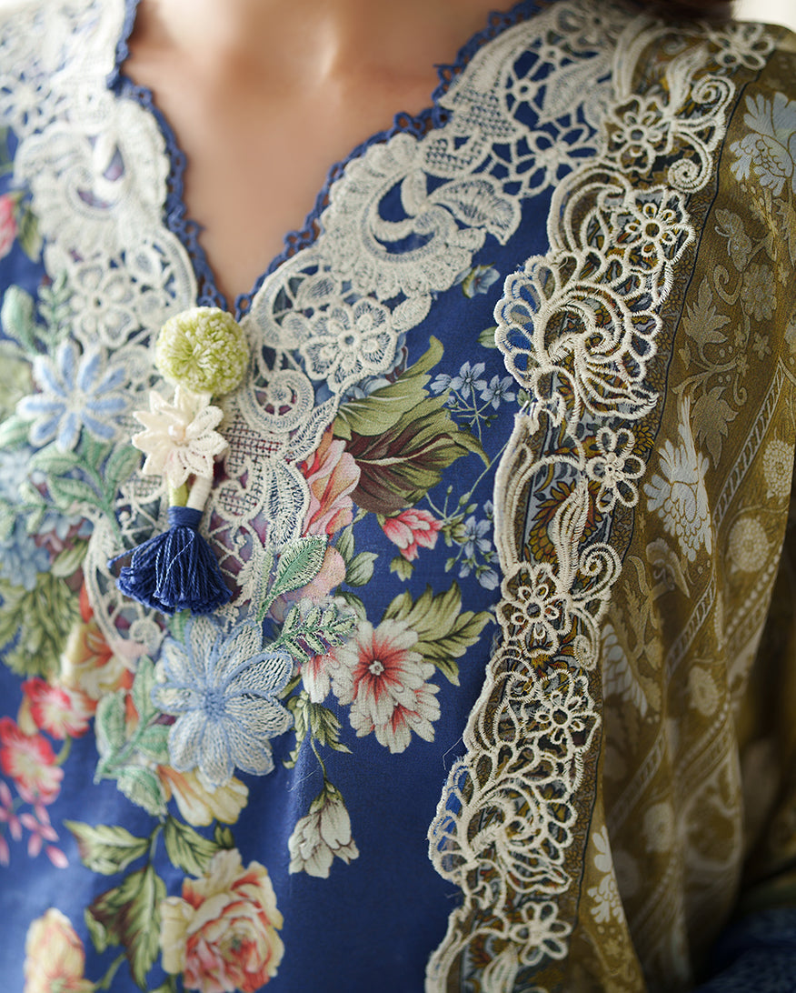 Roheenaz | Whispered Florals | Gentle Petals - by Libasekhas UK - Registered Vendor of : Roheenaz - 100% Original Designer Dress