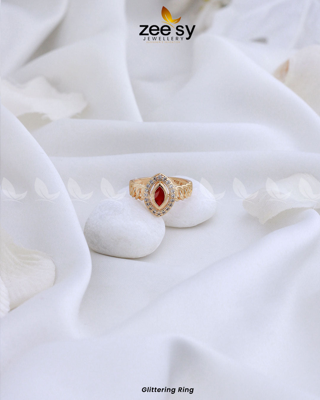 Glittering Ring - by - Libasekhas UK - Registered Vendor of : Zeesy - 100% Original Designer Dresss