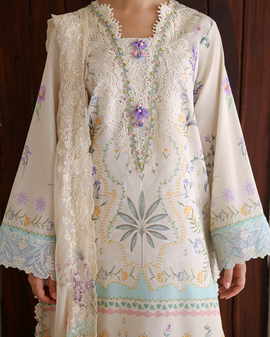 Roheenaz | Sunlit Tales Printed Embroidered Edit | Glowleaf - by Libasekhas - Registered Vendor of : Roheenaz - 100% Original Designer Dress