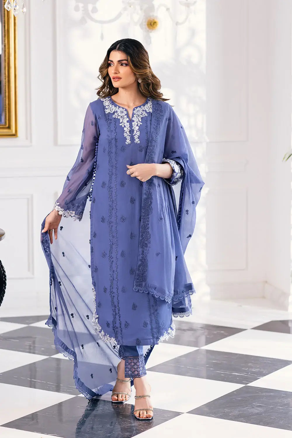 Azure | Embroidered Ensembles 23 | Gradiant Glore - by - Libasekhas UK - Registered Vendor of : Azure - 100% Original Designer Dresss