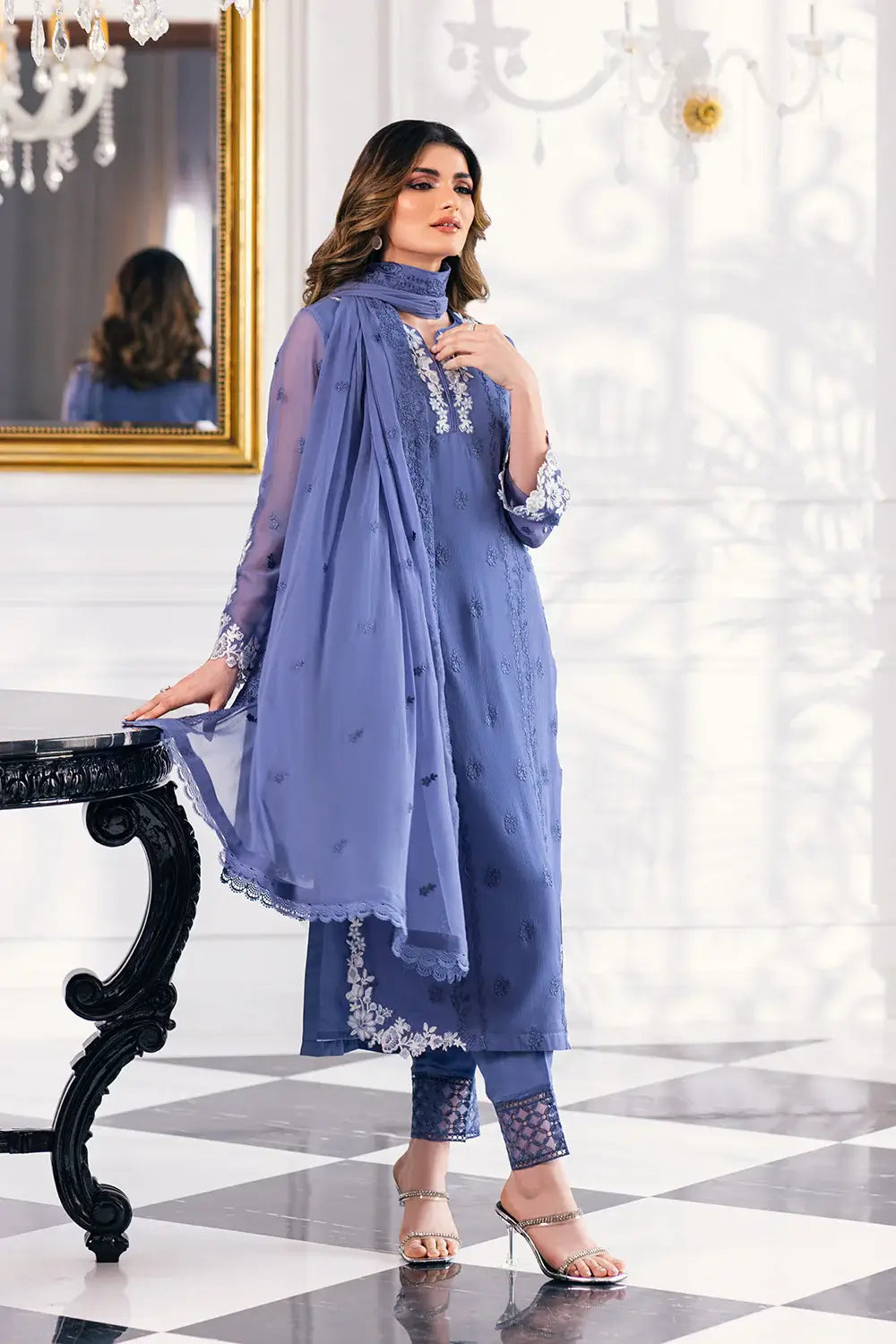Azure | Embroidered Ensembles 23 | Gradiant Glore - by - Libasekhas UK - Registered Vendor of : Azure - 100% Original Designer Dresss