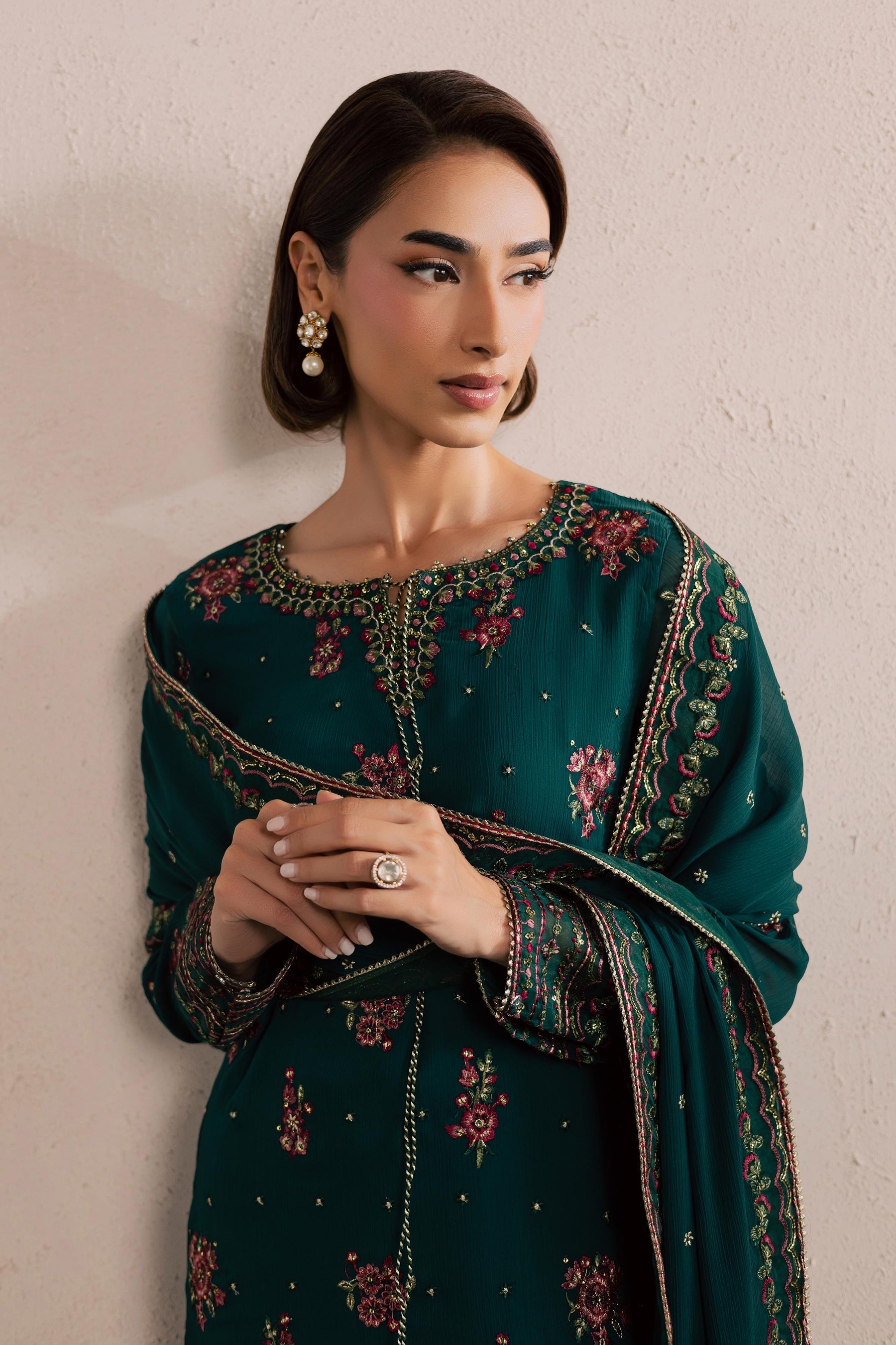Batik | Festive Eid 26 | Green Leave - by Libasekhas - Registered Vendor of : Batik - 100% Original Designer Dress
