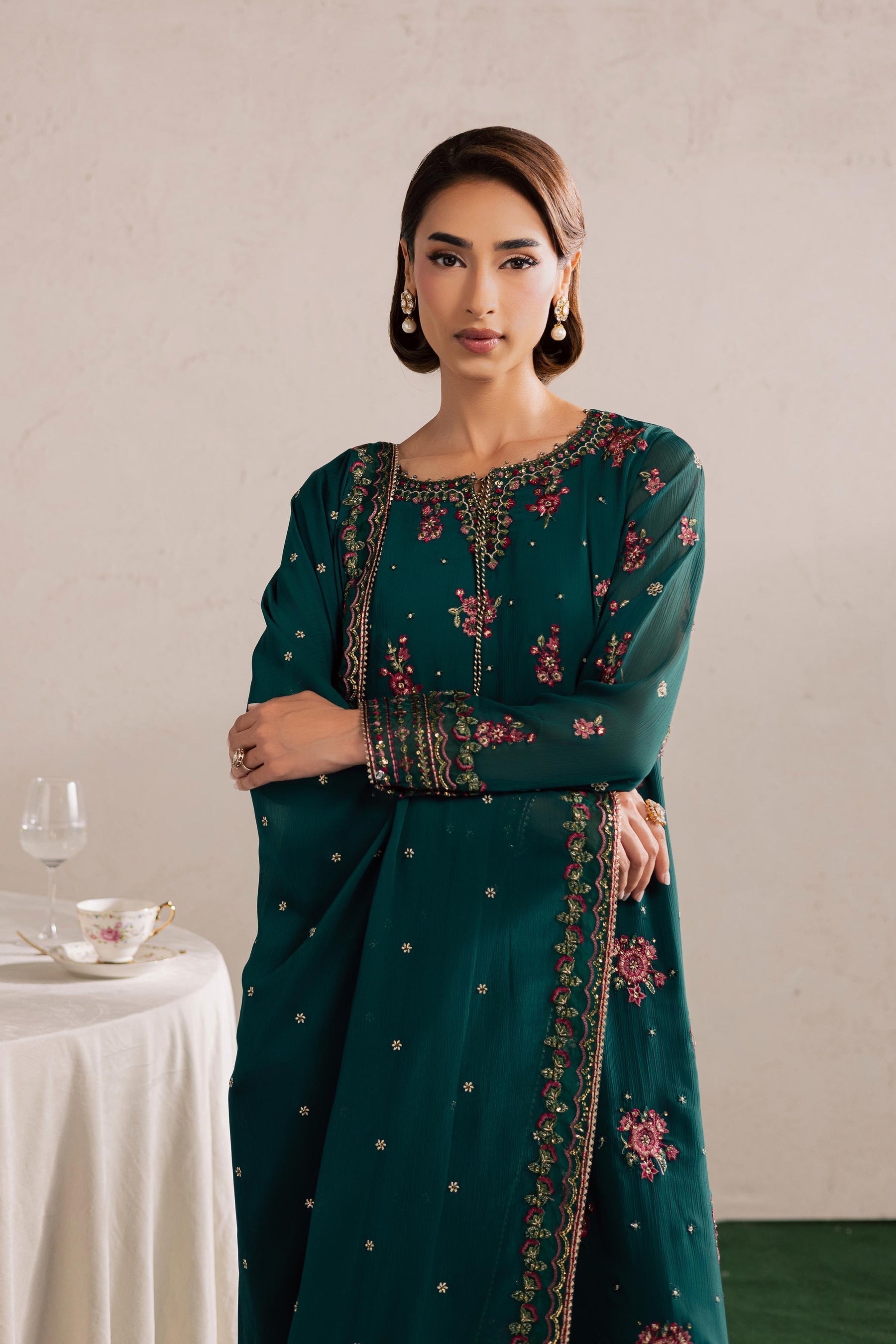 Batik | Festive Eid 26 | Green Leave - by Libasekhas - Registered Vendor of : Batik - 100% Original Designer Dress