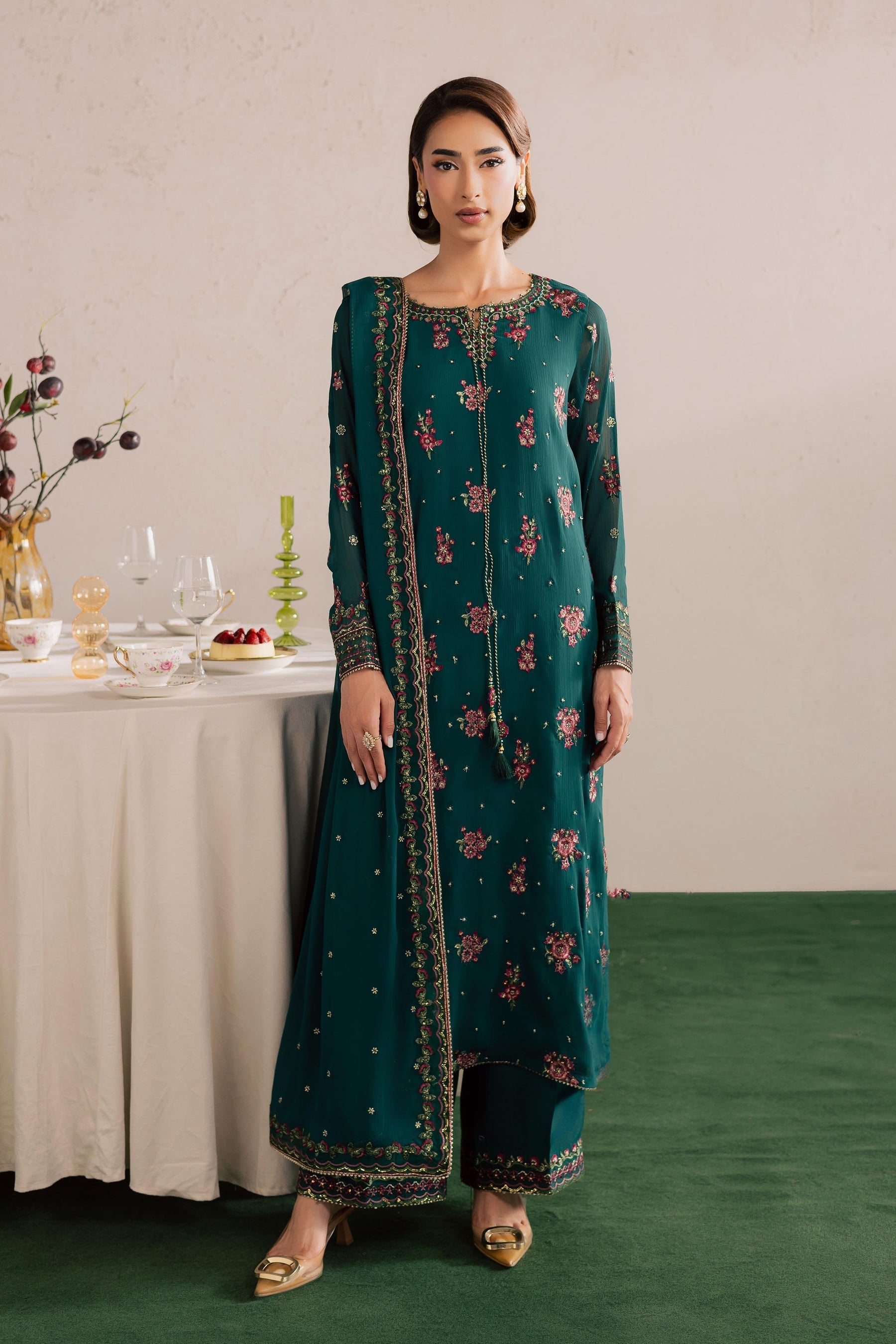 Batik | Festive Eid 26 | Green Leave - by Libasekhas - Registered Vendor of : Batik - 100% Original Designer Dress