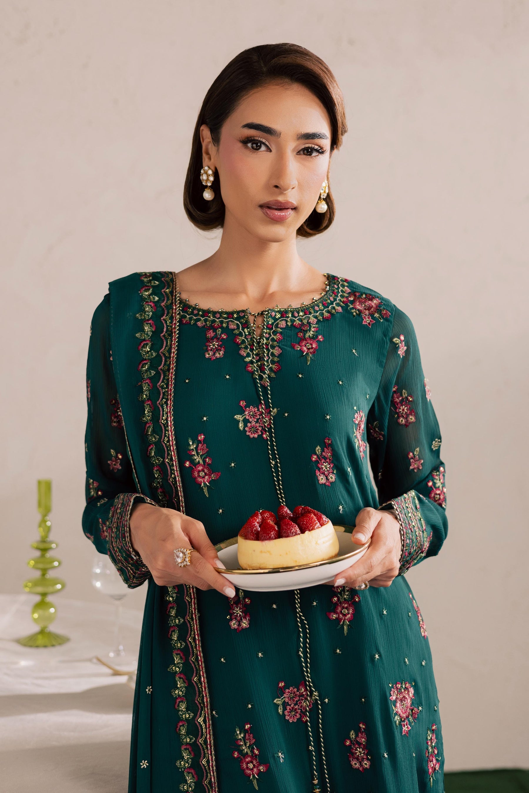 Batik | Festive Eid 26 | Green Leave - by Libasekhas - Registered Vendor of : Batik - 100% Original Designer Dress