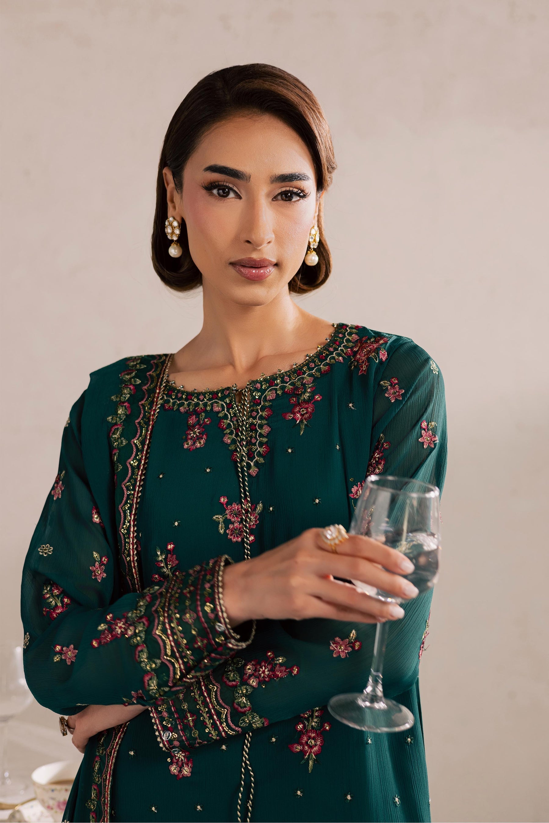 Batik | Festive Eid 26 | Green Leave - by Libasekhas - Registered Vendor of : Batik - 100% Original Designer Dress