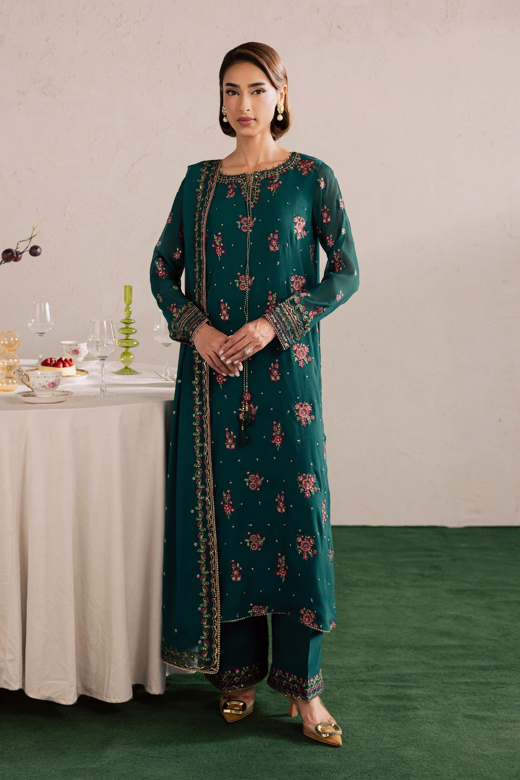 Batik | Festive Eid 26 | Green Leave - by Libasekhas - Registered Vendor of : Batik - 100% Original Designer Dress
