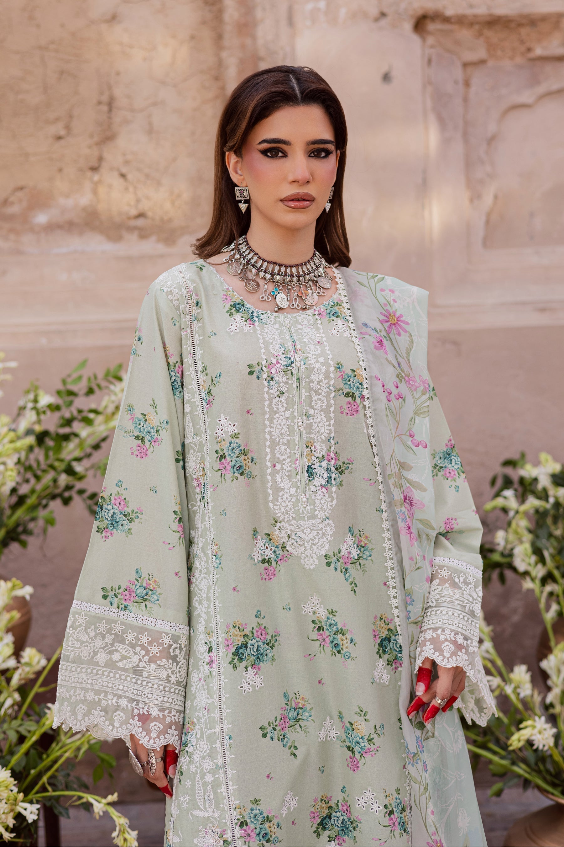 Batik | Festive Eid 26 | Green Pie - by Libasekhas UK - Registered Vendor of : Batik - 100% Original Designer Dress