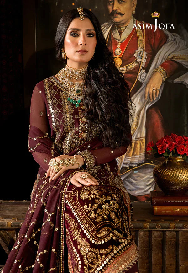 Asim Jofa | Velvet Festive 23 | AJVF-12 - by - Libasekhas UK - Registered Vendor of : Asim Jofa - 100% Original Designer Dresss