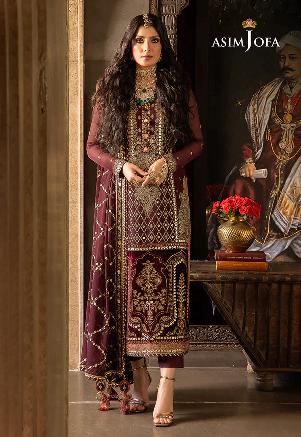Asim Jofa | Velvet Festive 23 | AJVF-12 - by - Libasekhas UK - Registered Vendor of : Asim Jofa - 100% Original Designer Dresss