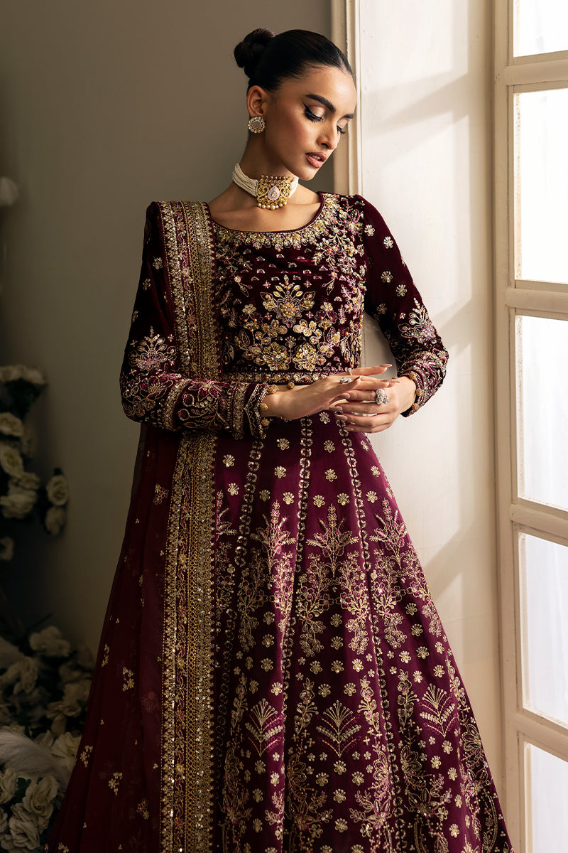 Gulaal | Celeste Velvet 24 | Carmine - by - Libasekhas UK - Registered Vendor of : Gulaal - 100% Original Designer Dresss