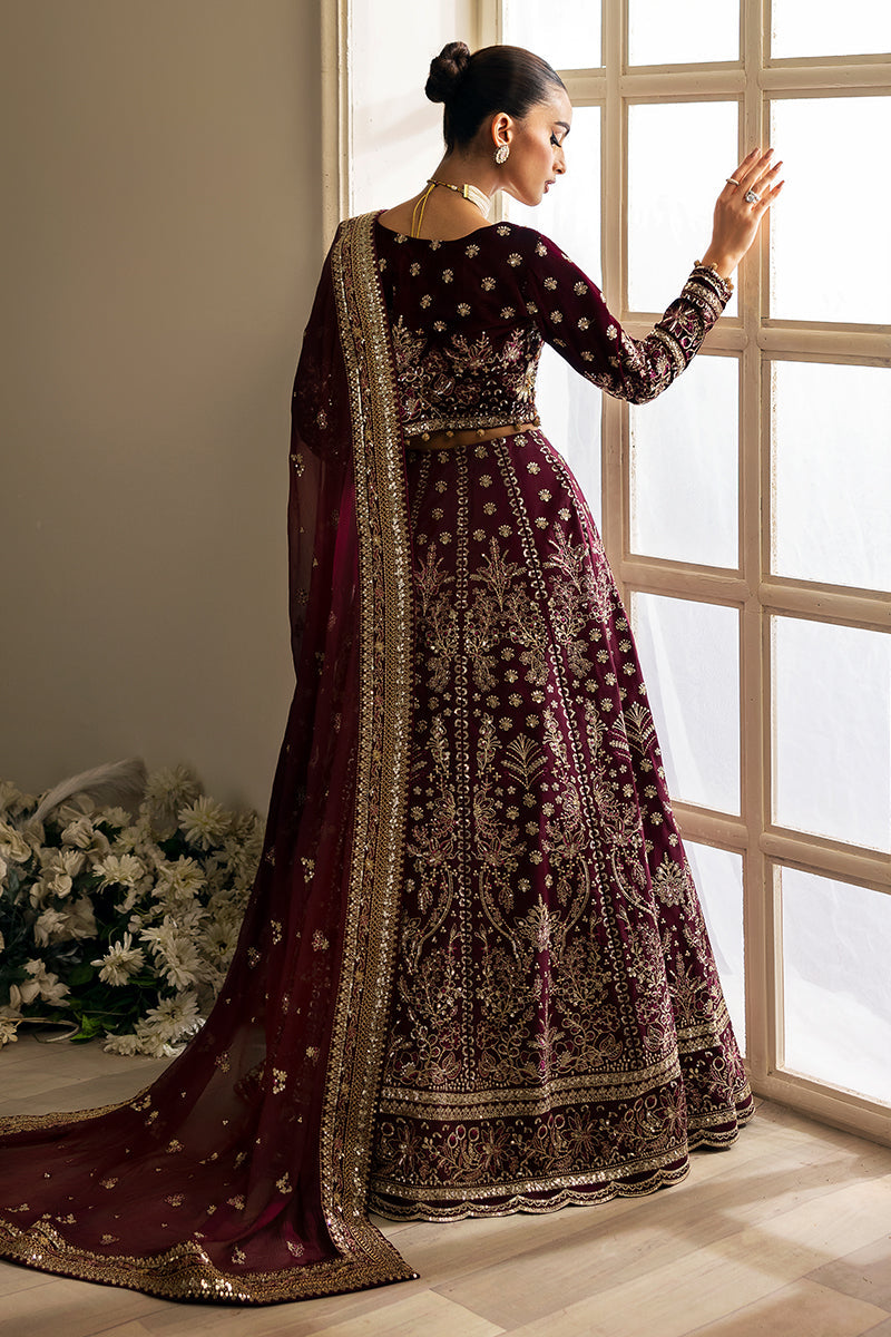 Gulaal | Celeste Velvet 24 | Carmine - by - Libasekhas UK - Registered Vendor of : Gulaal - 100% Original Designer Dresss