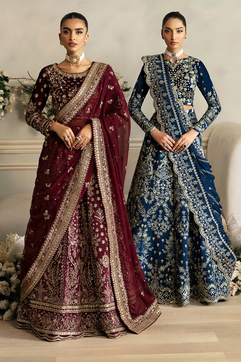Gulaal | Celeste Velvet 24 | Carmine - by - Libasekhas UK - Registered Vendor of : Gulaal - 100% Original Designer Dresss