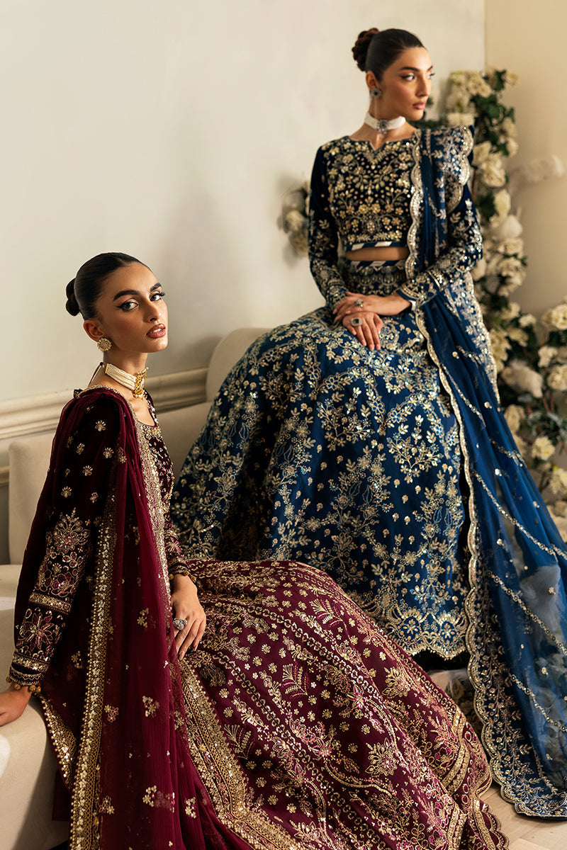 Gulaal | Celeste Velvet 24 | Carmine - by - Libasekhas UK - Registered Vendor of : Gulaal - 100% Original Designer Dresss