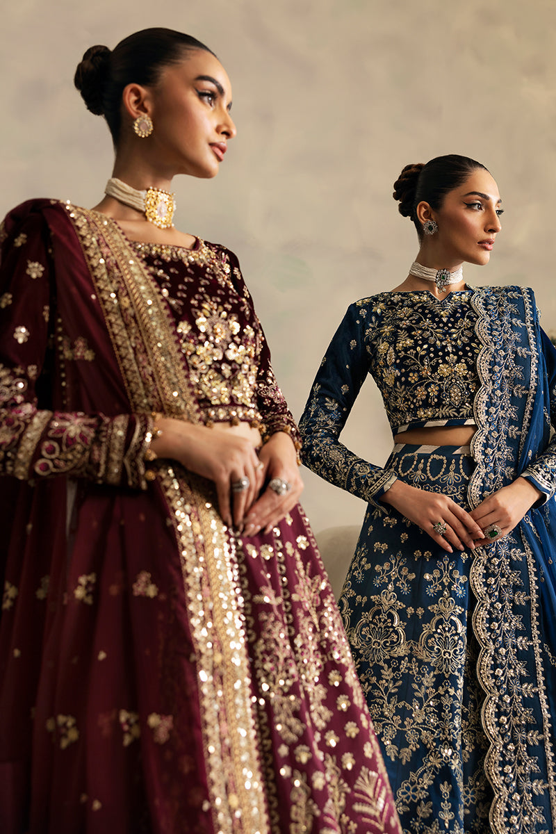 Gulaal | Celeste Velvet 24 | Carmine - by - Libasekhas UK - Registered Vendor of : Gulaal - 100% Original Designer Dresss