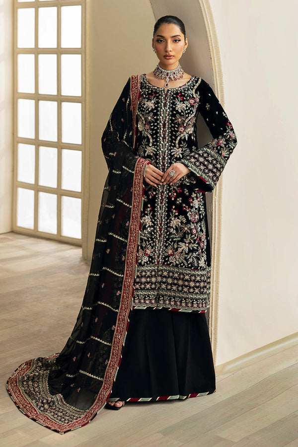 Gulaal | Celeste Velvet 24 | Raven - by - Libasekhas UK - Registered Vendor of : Gulaal - 100% Original Designer Dresss