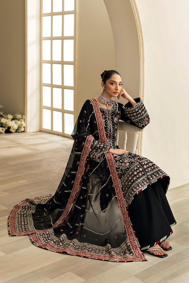 Gulaal | Celeste Velvet 24 | Raven - by - Libasekhas UK - Registered Vendor of : Gulaal - 100% Original Designer Dresss