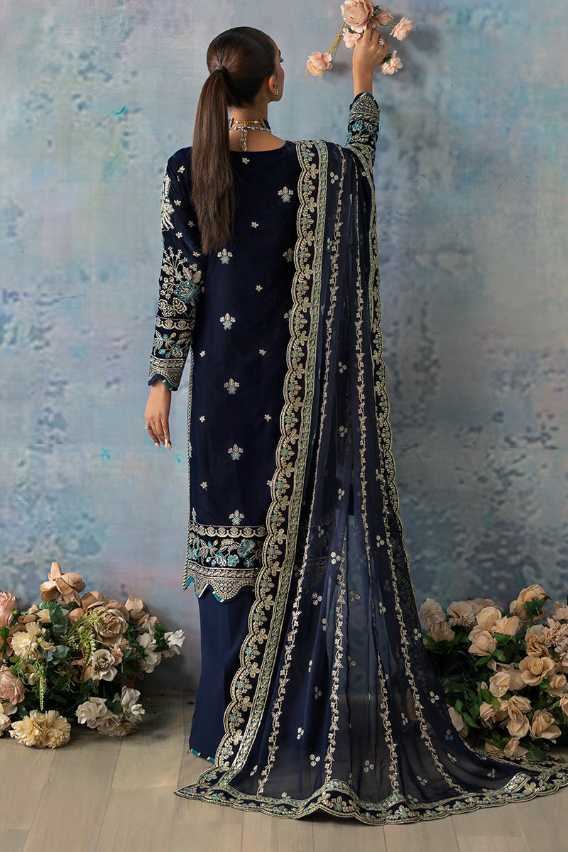 Gulaal | Celeste Velvet 24 | Azure - by - Libasekhas UK - Registered Vendor of : Gulaal - 100% Original Designer Dresss