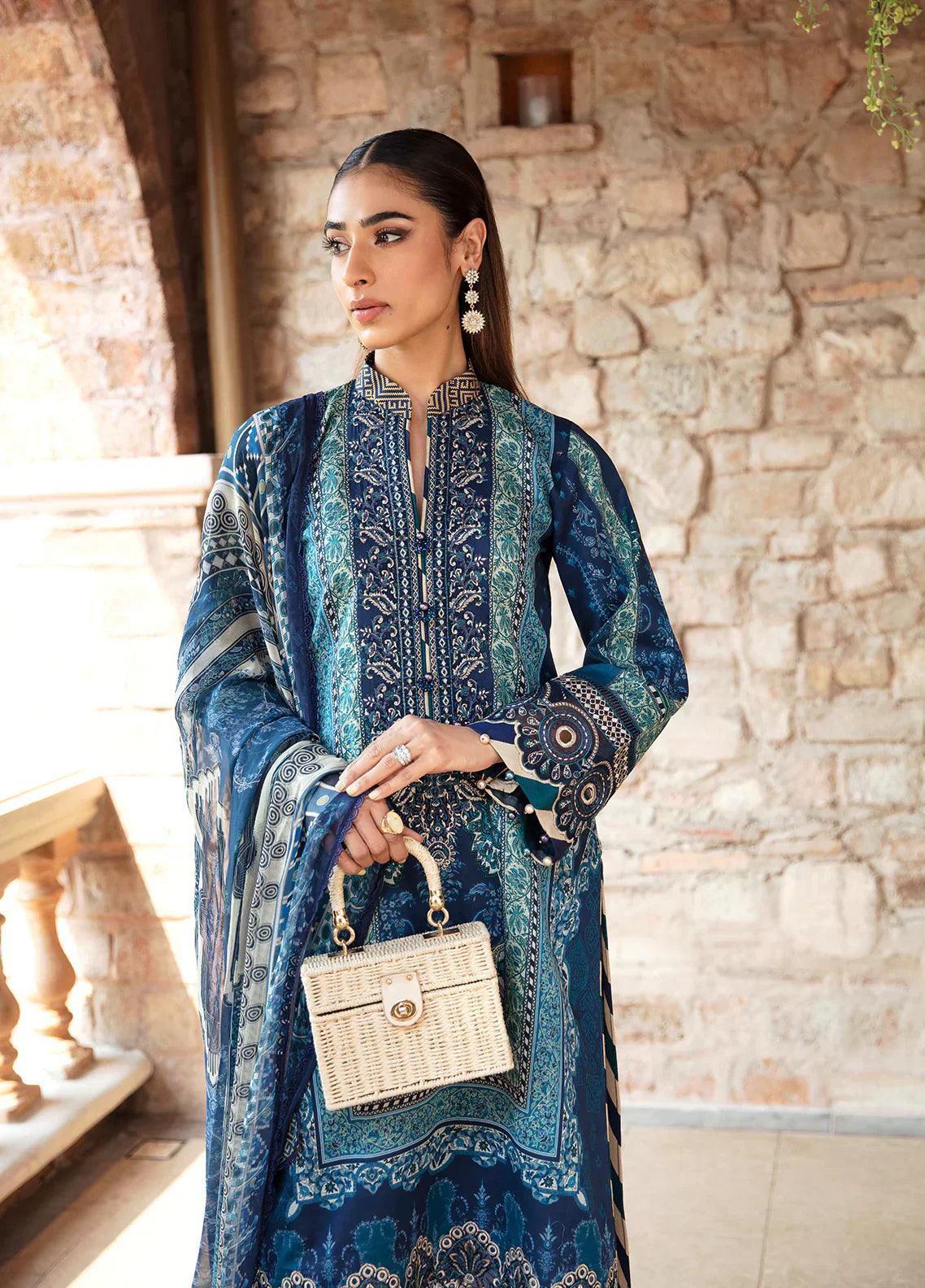 Gulaal | Springtime Ballet | AZUR (GL-L-24V1-08) - by - Libasekhas UK - Registered Vendor of : Gulaal - 100% Original Designer Dresss